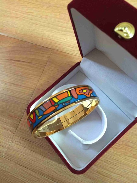 luxury brand designer bracelet her max hundertwasser village series 18k goldplated enamel bangle bracelet for woman bracelets bangles width, Black
luxury brand designer bracelet her max hundertwasser village series 18k goldplated enamel bangle bracelet for woman bracelets bangles width, Black