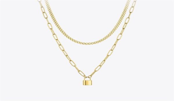 pendant necklaces enfashion lock necklace women gold color stainless steel double chain 2021 christmas fashion jewelry p203141272h2296363, Silver
pendant necklaces enfashion lock necklace women gold color stainless steel double chain 2021 christmas fashion jewelry p203141272h2296363, Silver
