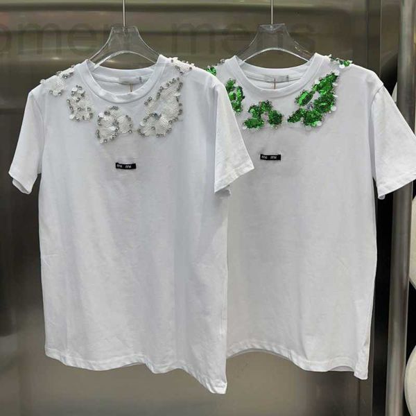 women's t-shirt designer cotton t shirt women handmade beaded tshirt fashion shirts summer 3d embroidery short sleeved tshirts round ne, White
women's t-shirt designer cotton t shirt women handmade beaded tshirt fashion shirts summer 3d embroidery short sleeved tshirts round ne, White