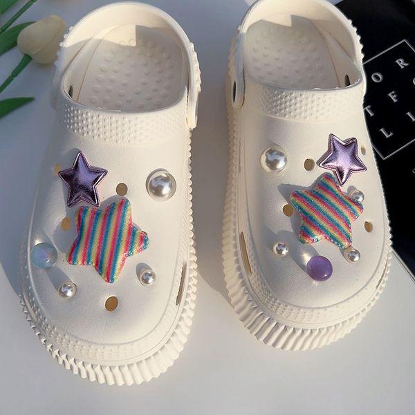 shoe parts accessories rainbow stripe stars shoes charms pack vintage romantic purple starry sky pearls clogs y2k accessories shoe adornment, White;pink
shoe parts accessories rainbow stripe stars shoes charms pack vintage romantic purple starry sky pearls clogs y2k accessories shoe adornment, White;pink