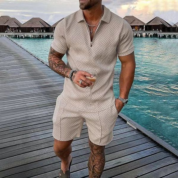 mens tracksuits sets solid color summer vneck zipper shortsleeved polo shirt shorts twopiece suit casual 230710, Gray
mens tracksuits sets solid color summer vneck zipper shortsleeved polo shirt shorts twopiece suit casual 230710, Gray