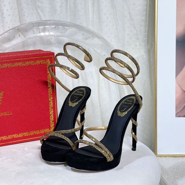 thick-soled crystals rhinestone heels sandals rene caovilla cleo 95mm designers ankle wraparound women high heeled sandal flower rhinestone, Black
thick-soled crystals rhinestone heels sandals rene caovilla cleo 95mm designers ankle wraparound women high heeled sandal flower rhinestone, Black