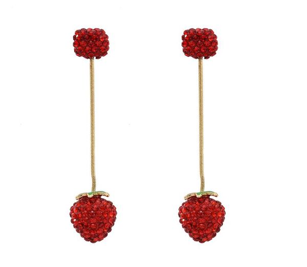 new cute fruit strawberry shape earring lovely girl with red full rhinestone dangle earrings for women fine jewelry accessories3939349, Silver
new cute fruit strawberry shape earring lovely girl with red full rhinestone dangle earrings for women fine jewelry accessories3939349, Silver