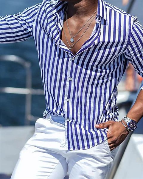 men's casual shirts 2023 men's longsleeved blue striped printed shirt social luxury clothing hawaiian elegant classic fashion 6xl, White;black
men's casual shirts 2023 men's longsleeved blue striped printed shirt social luxury clothing hawaiian elegant classic fashion 6xl, White;black