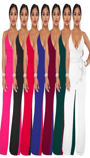 solid color spaghetti strap jumpsuits womens designer v neck slim wide legging pants rompers bakless women clothing5056955, Black;white
solid color spaghetti strap jumpsuits womens designer v neck slim wide legging pants rompers bakless women clothing5056955, Black;white