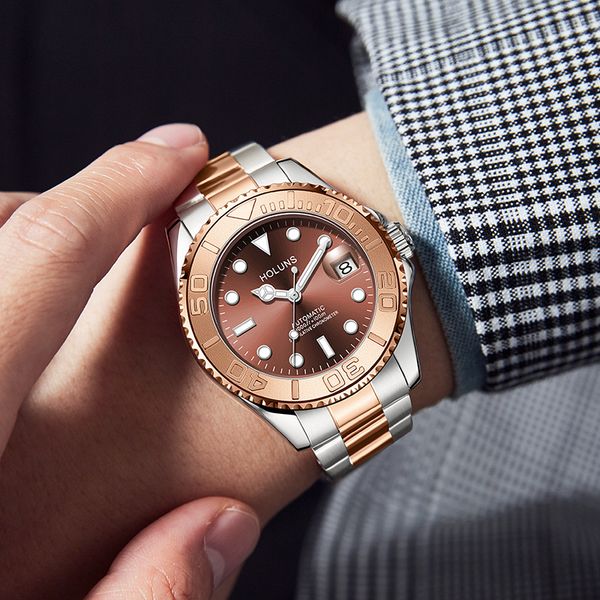 2023 holuns new luxury men's watch fully automatic mechanical stainless steel band, Slivery;brown
2023 holuns new luxury men's watch fully automatic mechanical stainless steel band, Slivery;brown