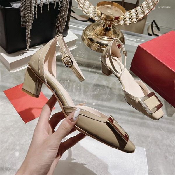 dress shoes fashion pumps ankle buckle strap shiny leather lady square decor women heeled luxury designer party, Black
dress shoes fashion pumps ankle buckle strap shiny leather lady square decor women heeled luxury designer party, Black