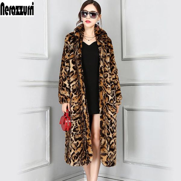 parkas nerazzurri european fashion long thick warm faux fur leopard coat women stand collar female winter overcoat 5xl 6xl, Black 
parkas nerazzurri european fashion long thick warm faux fur leopard coat women stand collar female winter overcoat 5xl 6xl, Black