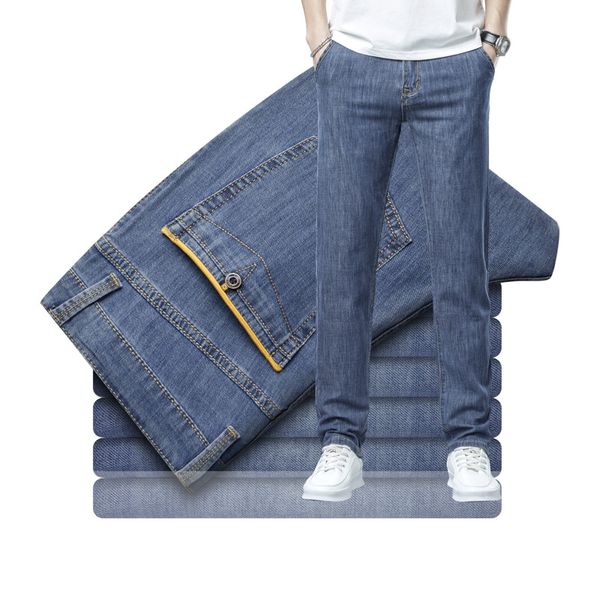 summer jeans men elastic loose thin ice silk men korean version slim straight straight solid color casual long pants men, Blue
summer jeans men elastic loose thin ice silk men korean version slim straight straight solid color casual long pants men, Blue