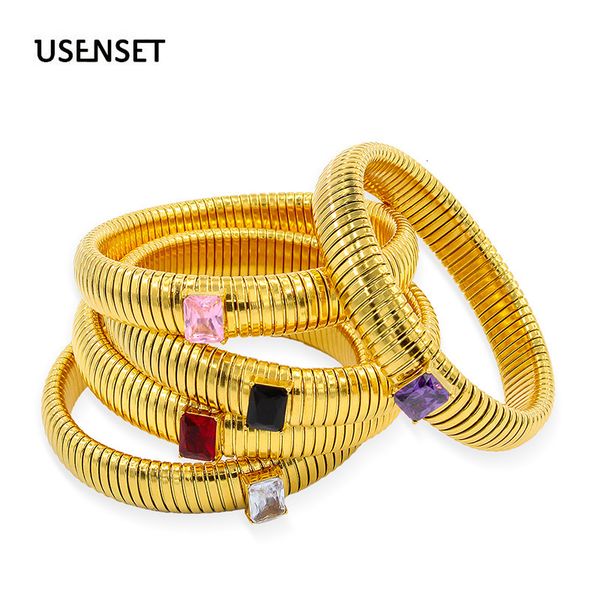 bangle waterproof stainless steel cubic zirconia elastic women inspirational bracelets gold color hand accessori jewelry ys156 230710, Black
bangle waterproof stainless steel cubic zirconia elastic women inspirational bracelets gold color hand accessori jewelry ys156 230710, Black