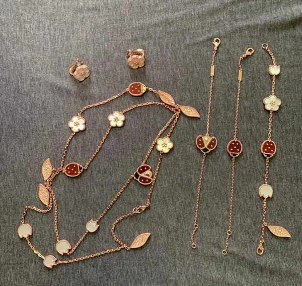 brand pure 925 sterling silver jewelry for women ladybug cherry leaf wedding jewelry set earrings necklace bracelet luxury rose9330703
brand pure 925 sterling silver jewelry for women ladybug cherry leaf wedding jewelry set earrings necklace bracelet luxury rose9330703