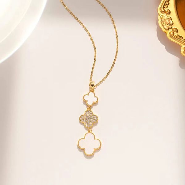pendant necklaces four-leafed clover luxury necklace designers jewelry diamonds necklace women titanium steel gold-plated never fade not, Silver
pendant necklaces four-leafed clover luxury necklace designers jewelry diamonds necklace women titanium steel gold-plated never fade not, Silver
