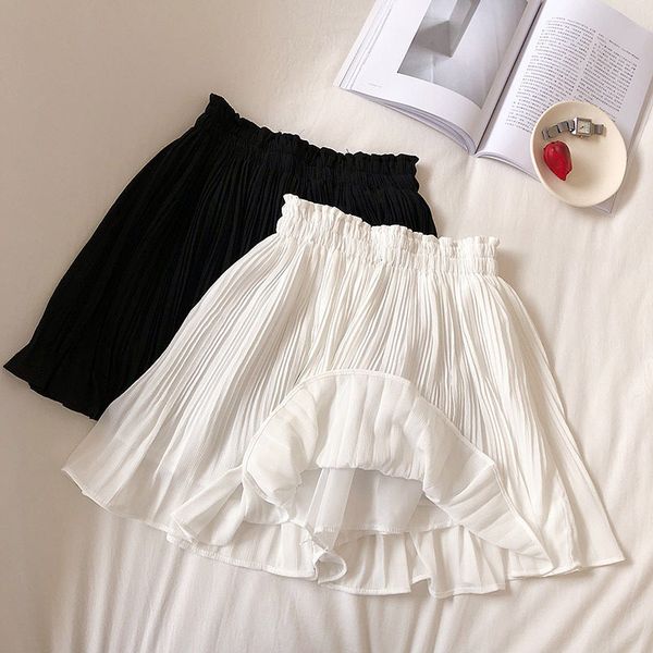 women's jumpsuits rompers solid chiffon summer shorts skirt women fashion korean elastic waist pleated mini casual beach faldas saias 2, Black;white
women's jumpsuits rompers solid chiffon summer shorts skirt women fashion korean elastic waist pleated mini casual beach faldas saias 2, Black;white