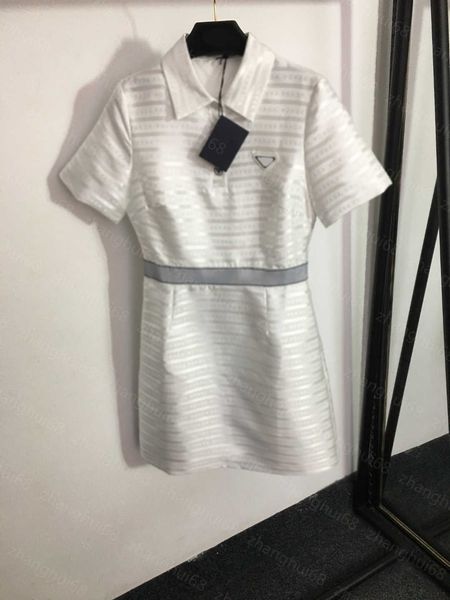 23ss summer dress womens designer clothing women dresses letter triangle label striped letter polo collar waist short sleeve dress womens cl, Black;gray
23ss summer dress womens designer clothing women dresses letter triangle label striped letter polo collar waist short sleeve dress womens cl, Black;gray