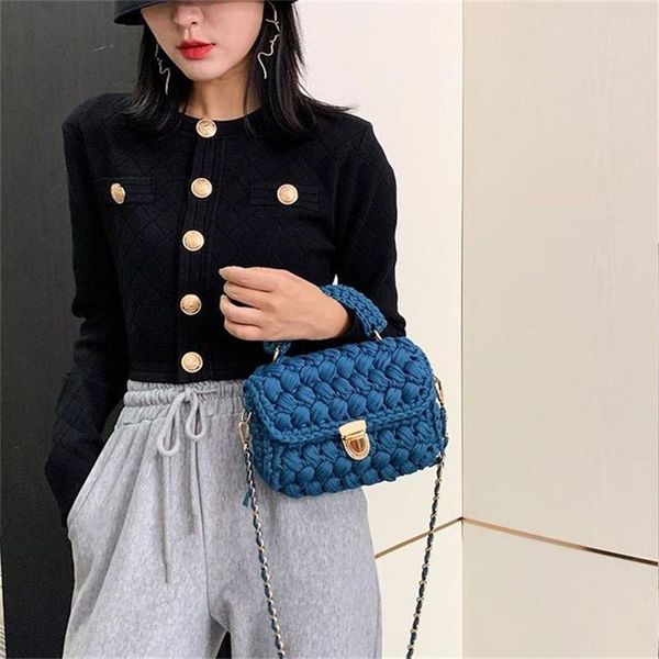 waist bags 2023 xia hyunya s handwoven and homemade small fragrant style handbag fashion one shoulder oblique straddle women s bag 230711