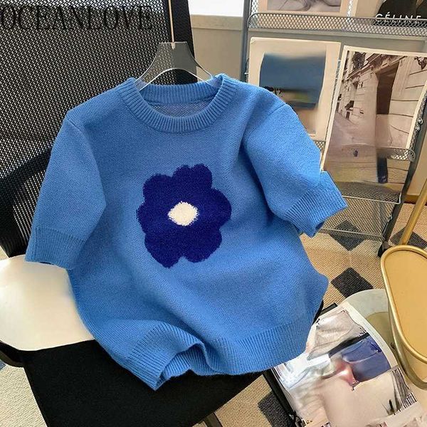 women's sweaters oceanlove puff sleeves printed flower women's sweater short spring summer pull flower women's korean fashion, White;black
women's sweaters oceanlove puff sleeves printed flower women's sweater short spring summer pull flower women's korean fashion, White;black