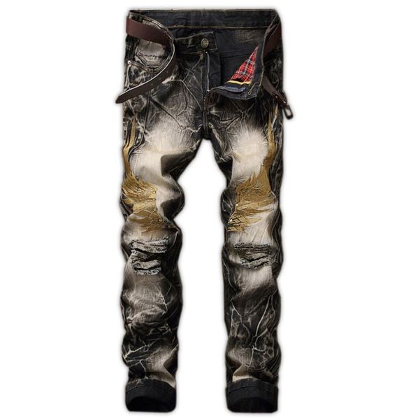 men039s jeans 2 hole jeans men039s retro men039s pants straight slim wings embroidered skinny jeans with 376732, Blue
men039s jeans 2 hole jeans men039s retro men039s pants straight slim wings embroidered skinny jeans with 376732, Blue