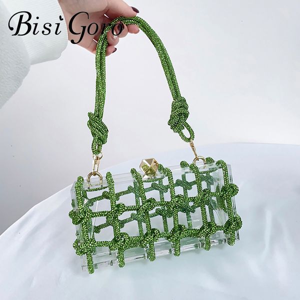 school bags knot handle bags clear acrylic box evening clutch bags women boutique diamond rope purses and wedding handbags 230711
school bags knot handle bags clear acrylic box evening clutch bags women boutique diamond rope purses and wedding handbags 230711