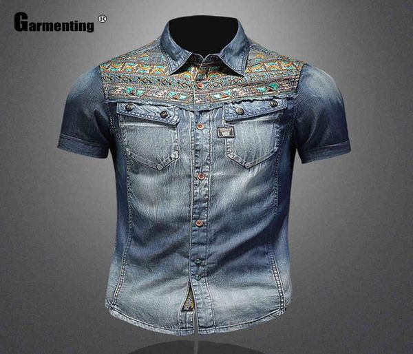 men039s tshirts fashion summer short sleeve model patchwork mens denim shirt casual slim jean blouse men clothing zz2017645, White;black
men039s tshirts fashion summer short sleeve model patchwork mens denim shirt casual slim jean blouse men clothing zz2017645, White;black