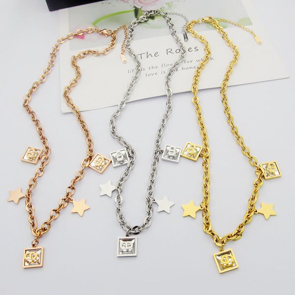 10 years factory wholesale ladies high-end brand d letter stainless steel five-pointed star necklace suitable for couples to give gifts with, Silver
10 years factory wholesale ladies high-end brand d letter stainless steel five-pointed star necklace suitable for couples to give gifts with, Silver