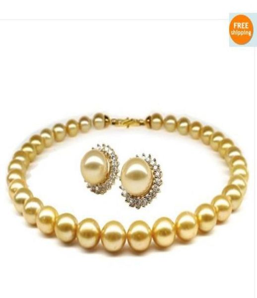 huge10-13mm south sea natural gold pearl necklace earring perfect 20inches1056914, Silver
huge10-13mm south sea natural gold pearl necklace earring perfect 20inches1056914, Silver