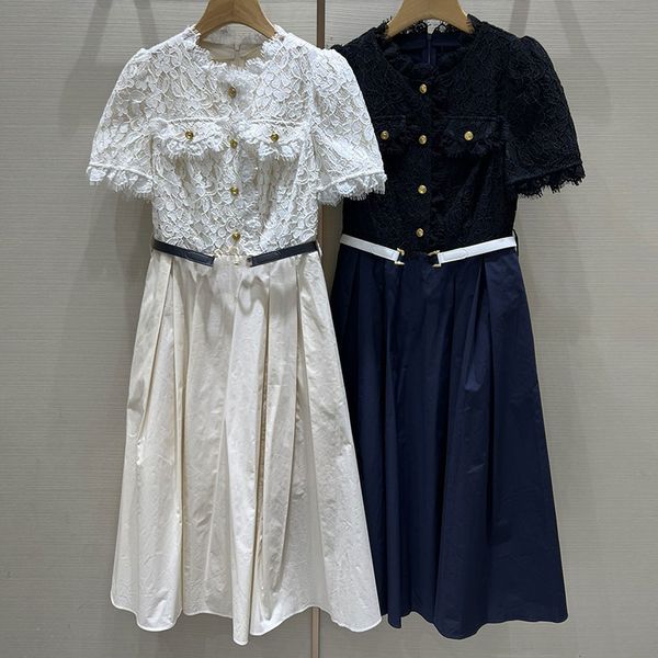 designer dress french women designer clothing new patchwork lace style slim and fashionable mid length short sleeved dress, Black;gray
designer dress french women designer clothing new patchwork lace style slim and fashionable mid length short sleeved dress, Black;gray