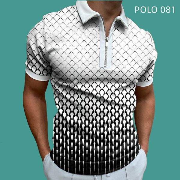 men's polos summer men's zipper polo shirt fashion striped print polo shirts men streetwear casual short sleeve t-shirt men polos, White;black
men's polos summer men's zipper polo shirt fashion striped print polo shirts men streetwear casual short sleeve t-shirt men polos, White;black