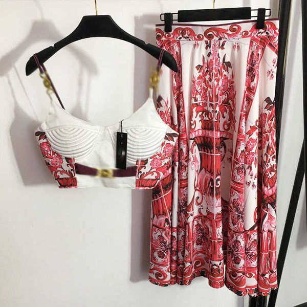 23ss skirt set womens designer clothing new fashion womens set portrait shoulder button strap printed high waist half skirt women clothes, White
23ss skirt set womens designer clothing new fashion womens set portrait shoulder button strap printed high waist half skirt women clothes, White