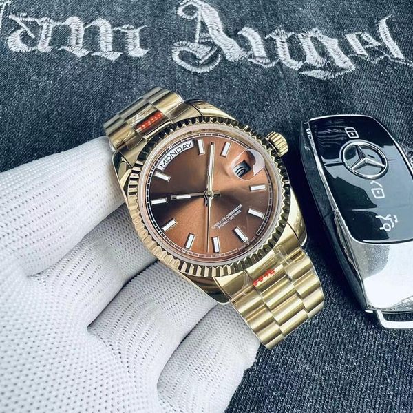 2023men's watch with diamond bezel set 41mm2813 automatic movement stainless steel sliding button watch, luminous waterproof sports wat, Slivery;brown
2023men's watch with diamond bezel set 41mm2813 automatic movement stainless steel sliding button watch, luminous waterproof sports wat, Slivery;brown