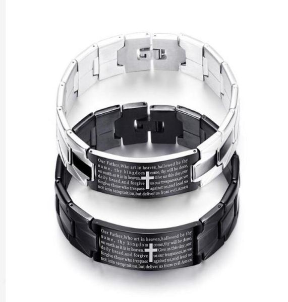 titanium steel black cross bracelet english bible lord039s prayer charms cuff inlaid magnet bracelet for men couples gift jewel7115457
titanium steel black cross bracelet english bible lord039s prayer charms cuff inlaid magnet bracelet for men couples gift jewel7115457