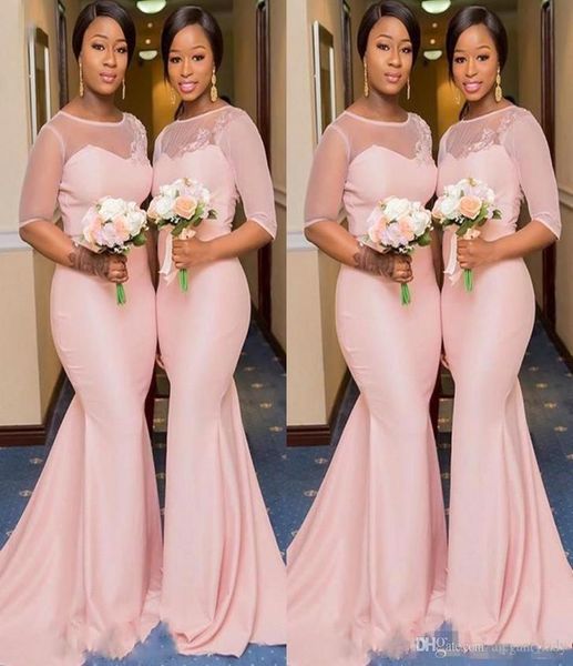 2019 sheer lace neck blush pink african nigerian mermaid bridesmaid dresses with sleeve plus size maid of honor wedding guest gown9155722, White;pink
2019 sheer lace neck blush pink african nigerian mermaid bridesmaid dresses with sleeve plus size maid of honor wedding guest gown9155722, White;pink