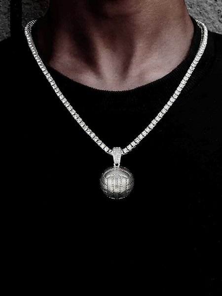 rhinestone iced out volleyball pendant necklace 4mm tennis chain for men and women hip hop jewelry, Silver
rhinestone iced out volleyball pendant necklace 4mm tennis chain for men and women hip hop jewelry, Silver