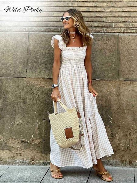 urban dresses wildpinky elegant square collar plaid summer dress women a-line elastic khaki ruffled dresses beach party sleeveless maxi dres, White;black
urban dresses wildpinky elegant square collar plaid summer dress women a-line elastic khaki ruffled dresses beach party sleeveless maxi dres, White;black