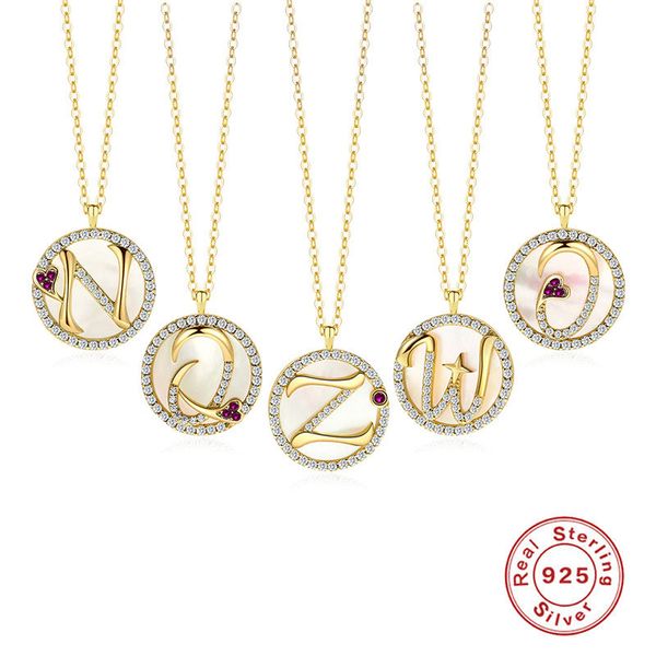 26 letter necklaces sterling 925 silver round pendant inserted fritillaria necklace jewelry for women letter pendant wholesale
26 letter necklaces sterling 925 silver round pendant inserted fritillaria necklace jewelry for women letter pendant wholesale
