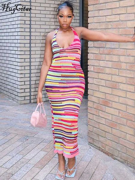 urban dresses hugcitar rainbow halter sleeveless backless bandage slim maxi dress 2023 summer women fashion streetwear festival outfit l2307, White;black
urban dresses hugcitar rainbow halter sleeveless backless bandage slim maxi dress 2023 summer women fashion streetwear festival outfit l2307, White;black