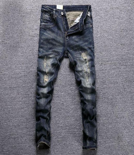 men039s jeans italian style fashion men retro black blue elastic slim fit ripped embroidery designer casual cotton denim pants2866940
men039s jeans italian style fashion men retro black blue elastic slim fit ripped embroidery designer casual cotton denim pants2866940