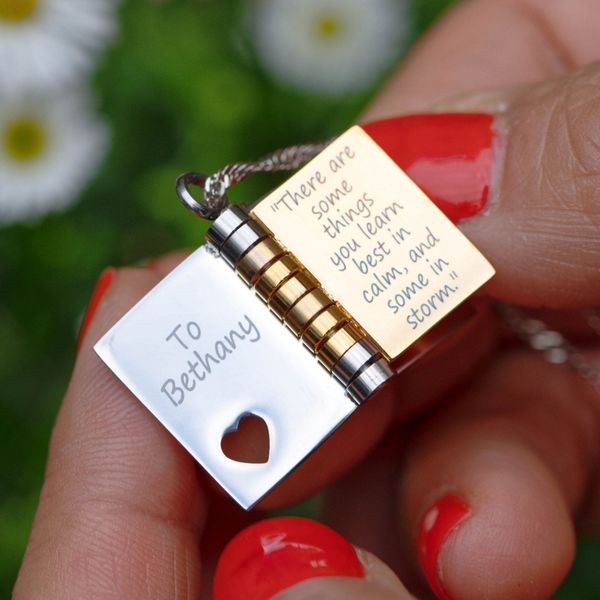 pendant necklaces personalized favourite quotes to live by engraved book necklace engraved text for you and your love 230710, Silver
pendant necklaces personalized favourite quotes to live by engraved book necklace engraved text for you and your love 230710, Silver