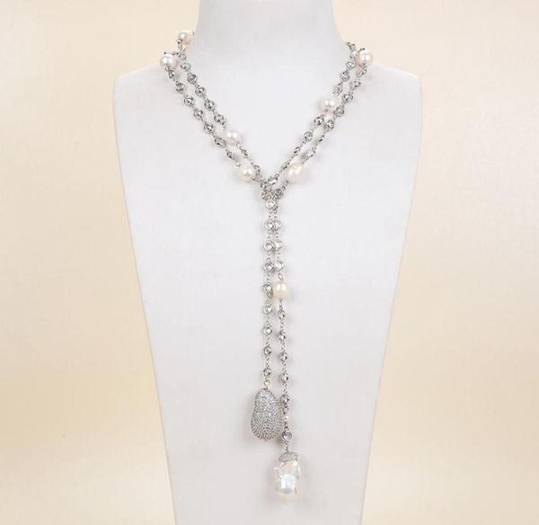 guaiguai jewelry white keshi pearl cz pave white gold plated chain long necklace for women real gems stone lady fashion jewellery8455390, Silver
guaiguai jewelry white keshi pearl cz pave white gold plated chain long necklace for women real gems stone lady fashion jewellery8455390, Silver