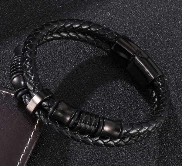 charm bracelets fashion men black leather bangles bileklik pulseiras stainless steel clasp male wrist band jewelry gifts6804355, Golden;silver
charm bracelets fashion men black leather bangles bileklik pulseiras stainless steel clasp male wrist band jewelry gifts6804355, Golden;silver