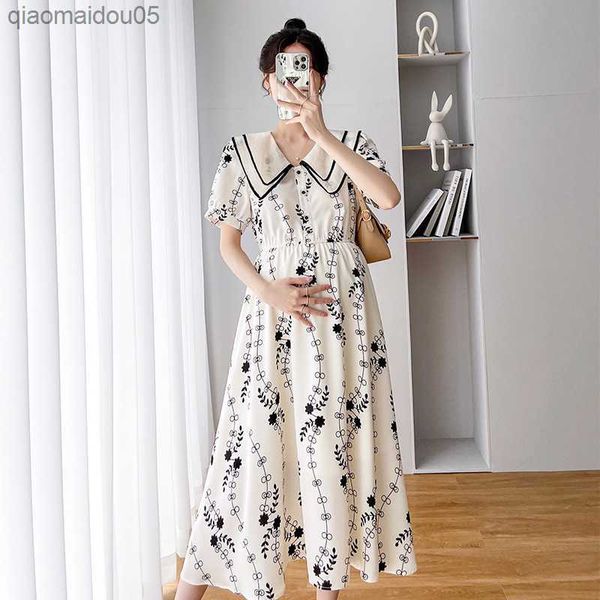 maternity summer chiffon dresses 2023 new fashion clothes for pregnant women peter pan collar print loose pregnancy dress l230712, White
maternity summer chiffon dresses 2023 new fashion clothes for pregnant women peter pan collar print loose pregnancy dress l230712, White