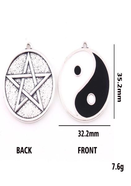 doublesided yin yang pentacle reversible pendant double colour pentagram religious jewelry for men and women7005406, Silver
doublesided yin yang pentacle reversible pendant double colour pentagram religious jewelry for men and women7005406, Silver