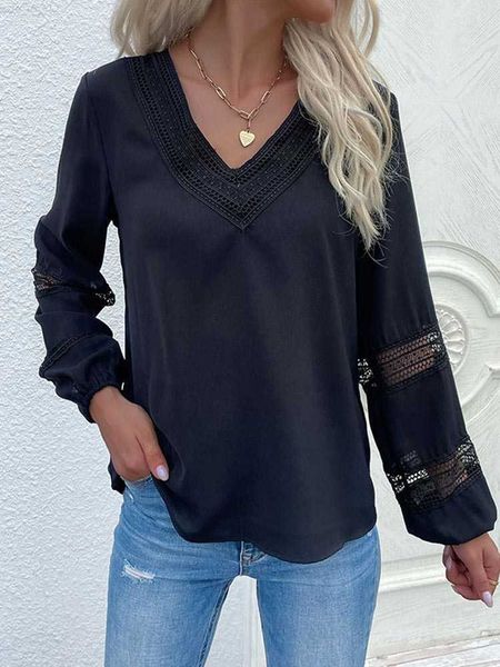 women's blouses shirts t-shirt women blouse spring autumn casual v-neck lace patchwork long sleeve solid hollow out pullover women l23, White
women's blouses shirts t-shirt women blouse spring autumn casual v-neck lace patchwork long sleeve solid hollow out pullover women l23, White