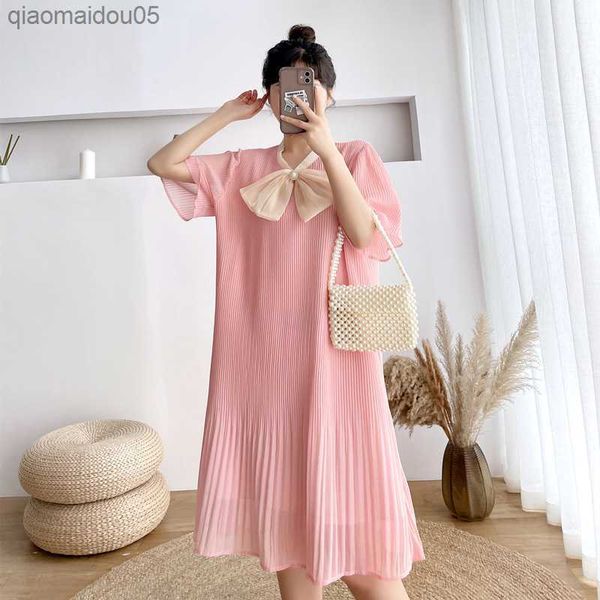 bow pleated chiffon maternity dress solid v-neck knee-length drape mesh vestidos loose clothes for pregnant women l230712, White
bow pleated chiffon maternity dress solid v-neck knee-length drape mesh vestidos loose clothes for pregnant women l230712, White