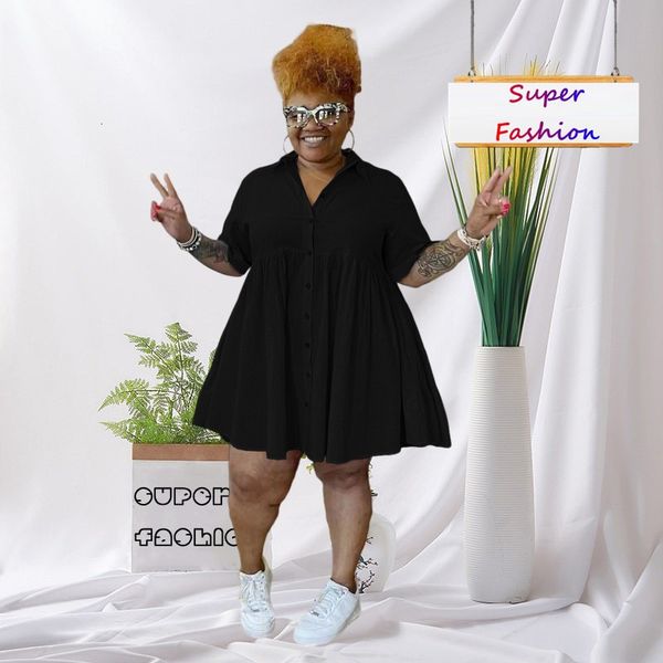 plus size dresses wsfec l5xl 2023 spring summer size women clothing short sleeve loose patchwork ruffles casual midi shirt dress 230711, Black
plus size dresses wsfec l5xl 2023 spring summer size women clothing short sleeve loose patchwork ruffles casual midi shirt dress 230711, Black