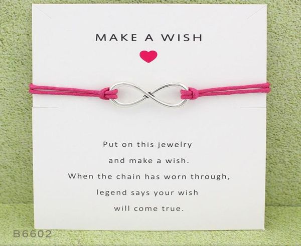 new infinity wish wrap bracelets with gift card make a wish charm wax rope wristband for women men fashion jewelry gift9795117, Golden;silver
new infinity wish wrap bracelets with gift card make a wish charm wax rope wristband for women men fashion jewelry gift9795117, Golden;silver