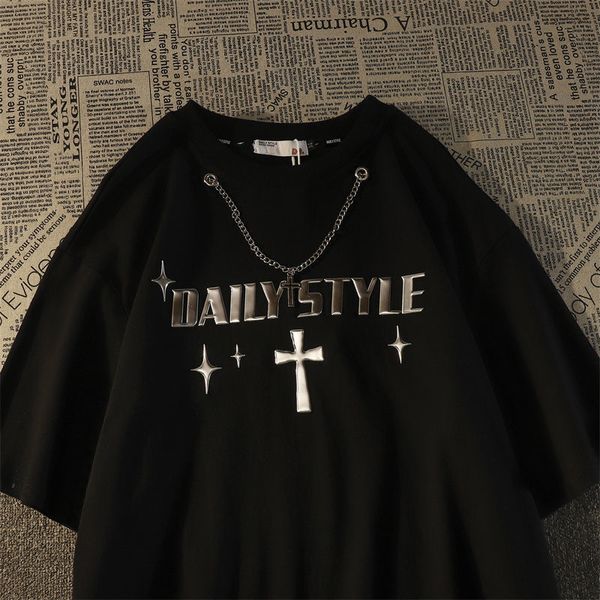 men's tshirts american retro cross printed short sleeved tshirts for men and women fashionable loose design street lovers shirt 230711, White;black
men's tshirts american retro cross printed short sleeved tshirts for men and women fashionable loose design street lovers shirt 230711, White;black