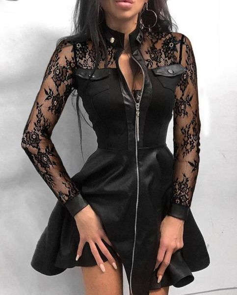 club new womens autumn winter beach dress leather vneck long sleeve skirt dresses pocket size sxl3648897, White;black
club new womens autumn winter beach dress leather vneck long sleeve skirt dresses pocket size sxl3648897, White;black