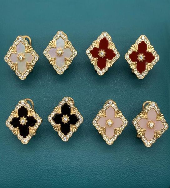 s925 silver needle luxury clover designer stud earrings for women 18k gold shell fashion clip on ear rings party jewelry gift1355853, Golden;silver
s925 silver needle luxury clover designer stud earrings for women 18k gold shell fashion clip on ear rings party jewelry gift1355853, Golden;silver