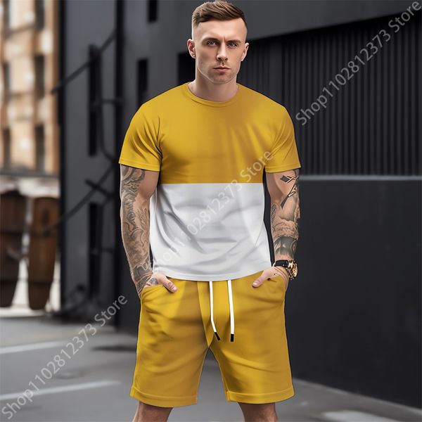 men s tracksuits 2023summer man tracksuit men casual short sleeve t shirt shorts two piece set 3d stripe printing fashion streetwear clothin, Gray
men s tracksuits 2023summer man tracksuit men casual short sleeve t shirt shorts two piece set 3d stripe printing fashion streetwear clothin, Gray