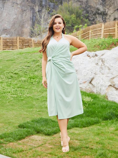 plus size dresses slit size evening black green backless big dres bandage sleeveless women summer 230711
plus size dresses slit size evening black green backless big dres bandage sleeveless women summer 230711